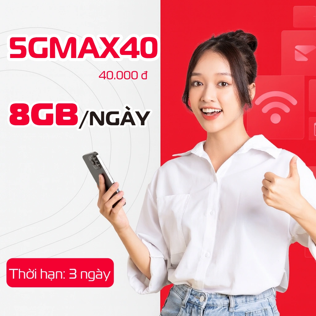 Gói 5GMAX40 Viettel 3 ngày 24GB