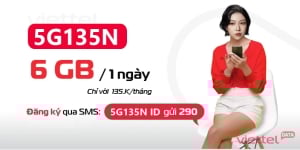 Gói 5G135N Viettel: Trải Nghiệm Tốc Độ 5G Đỉnh Cao Với 6GB/Ngày